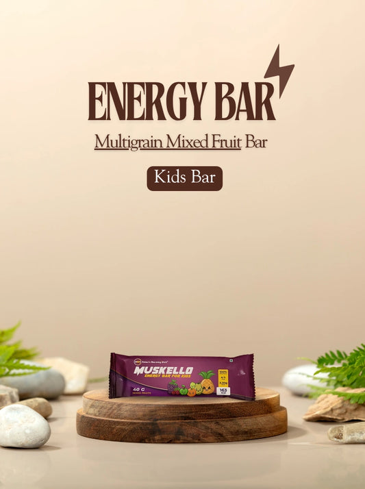 Muskello Energy Bar – Multigrain Mixed Fruit Kids Bar | Protein 3.20 g