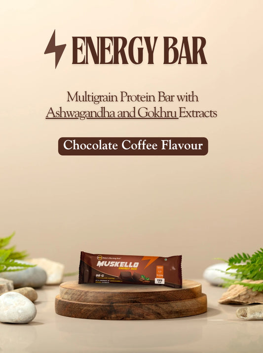 Muskello Energy Bar – 10.82 Grams Protein | Chocolate Coffee