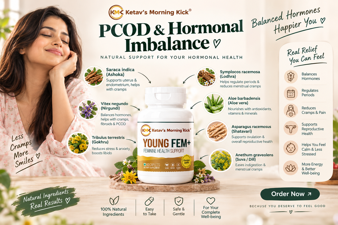 PCOD & HORMONAL IMBALANCE IN WOMEN How Young Fem's Natural Formula Helps