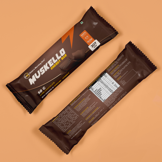 Muskello Energy Bar  - with Goodness of Spirulina+ Vitamin C Dark Chocolate flavour