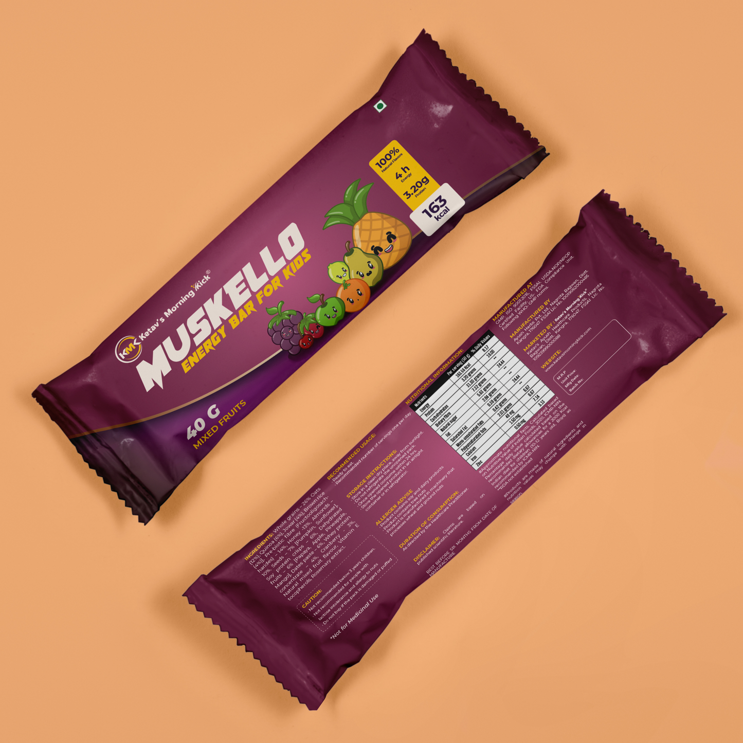 Muskello Energy Bar Multigrain Mixed Fruit Bar – Kids bar