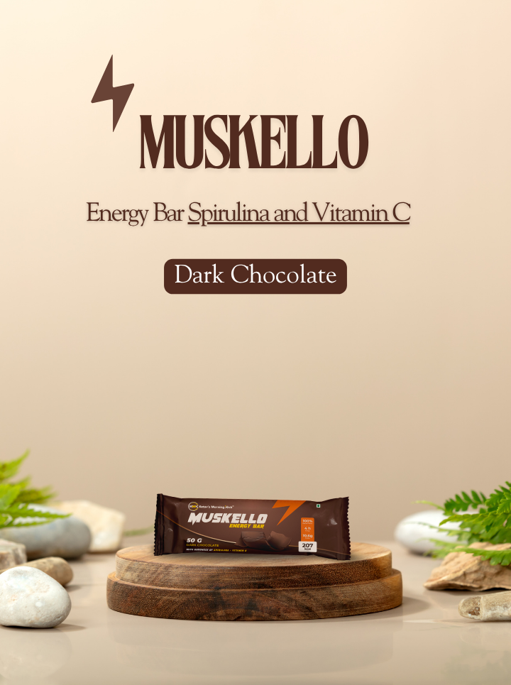 Muskello Energy Bar (Spirulina, Vitamin C, Dark Chocolate)