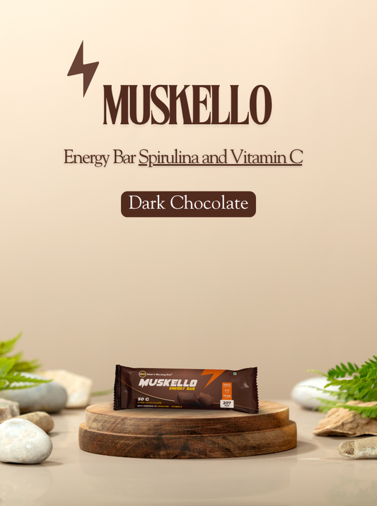 Muskello Energy Bar (Spirulina, Vitamin C, Dark Chocolate)