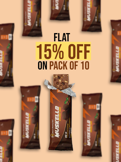 Muskello Energy Bar, Multigrain Protein Bar (with Ashwagandha and Gokhru extracts) – Chocolate Coffee Flavour