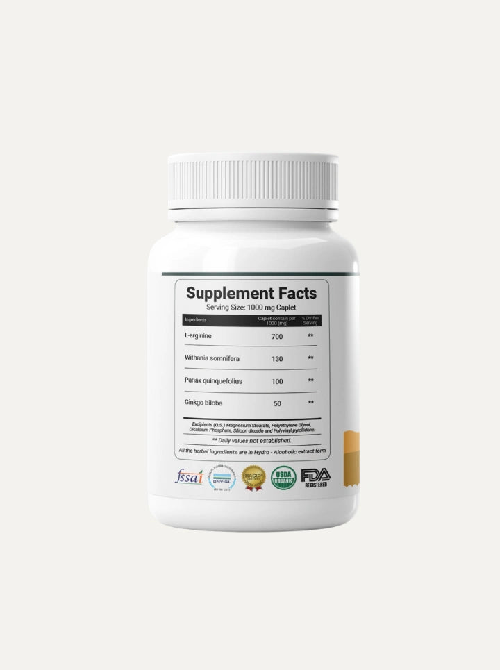 OPTILARG - L- Arginine Supplement With Rejuvenating herbs Ginseng, Gingko and Ashwagandha