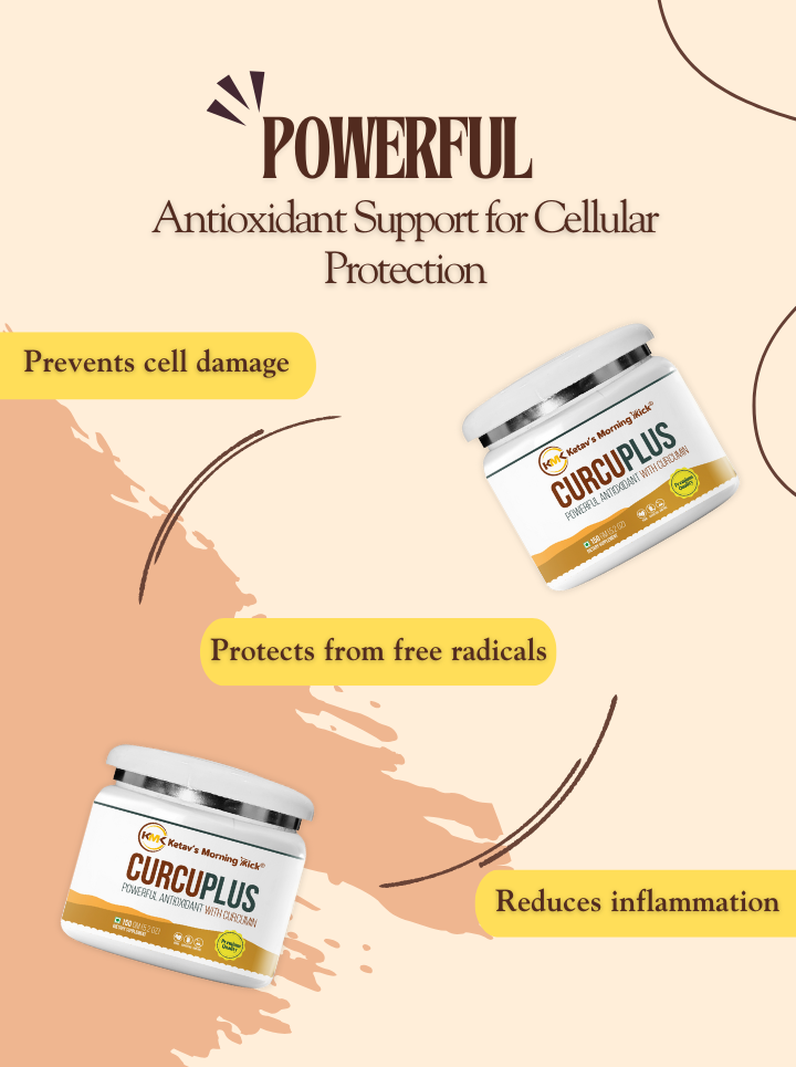 CURCUPLUS - Antioxidant Supplements Curcumin 95% & CoQ 10 with Optimum bioavailability