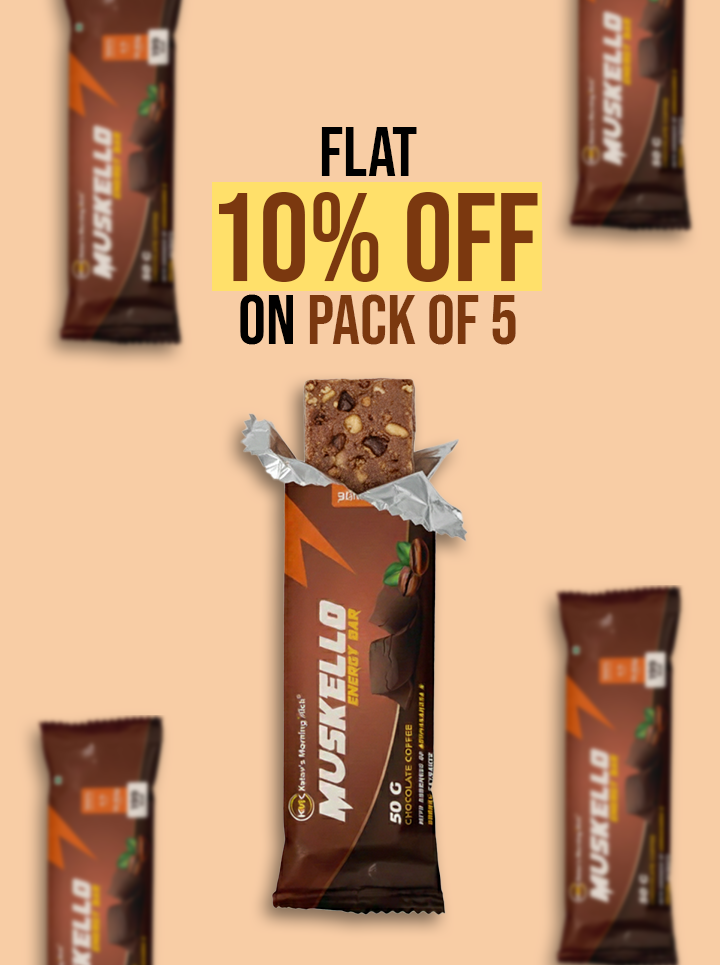 Muskello Energy Bar, Multigrain Protein Bar (with Ashwagandha and Gokhru extracts) – Chocolate Coffee Flavour