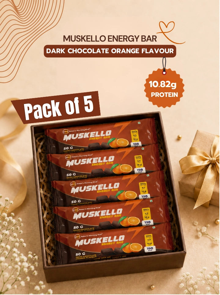 Muskello Energy Bar – 10.82g Protein | Dark Chocolate Orange