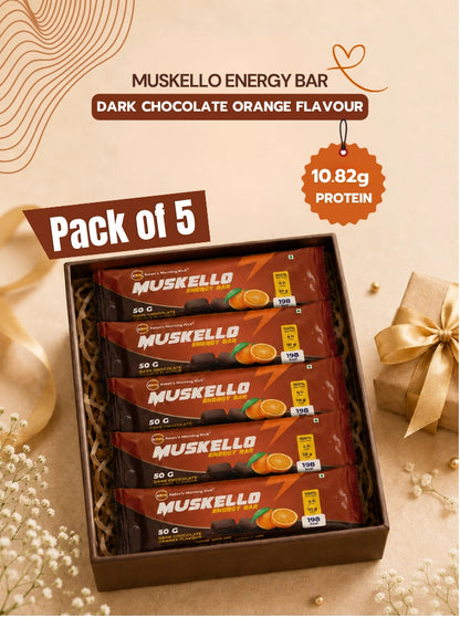 Muskello Energy Bar – 10.82g Protein | Dark Chocolate Orange