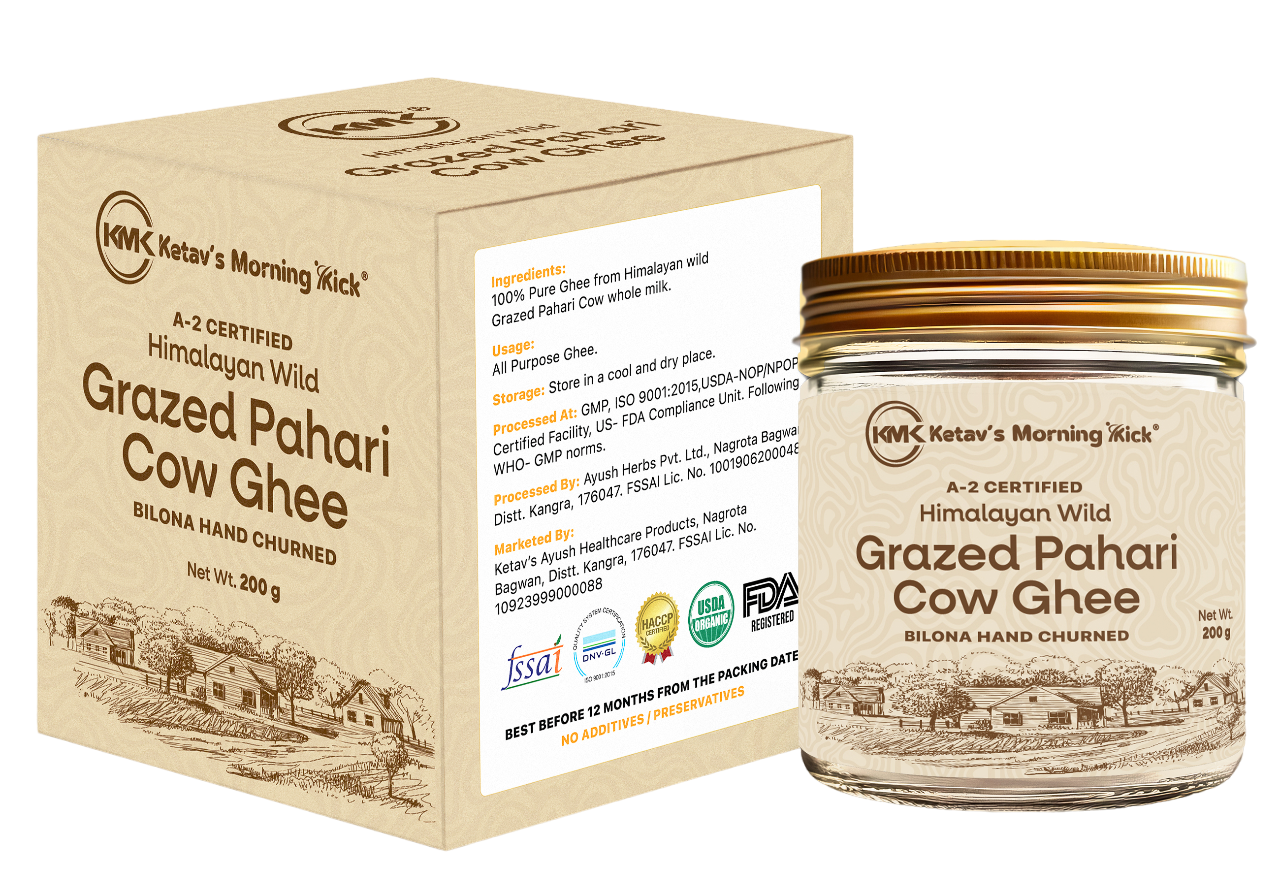 Himalayan Wild Grazed Pahari Cow Ghee A2 Certified.