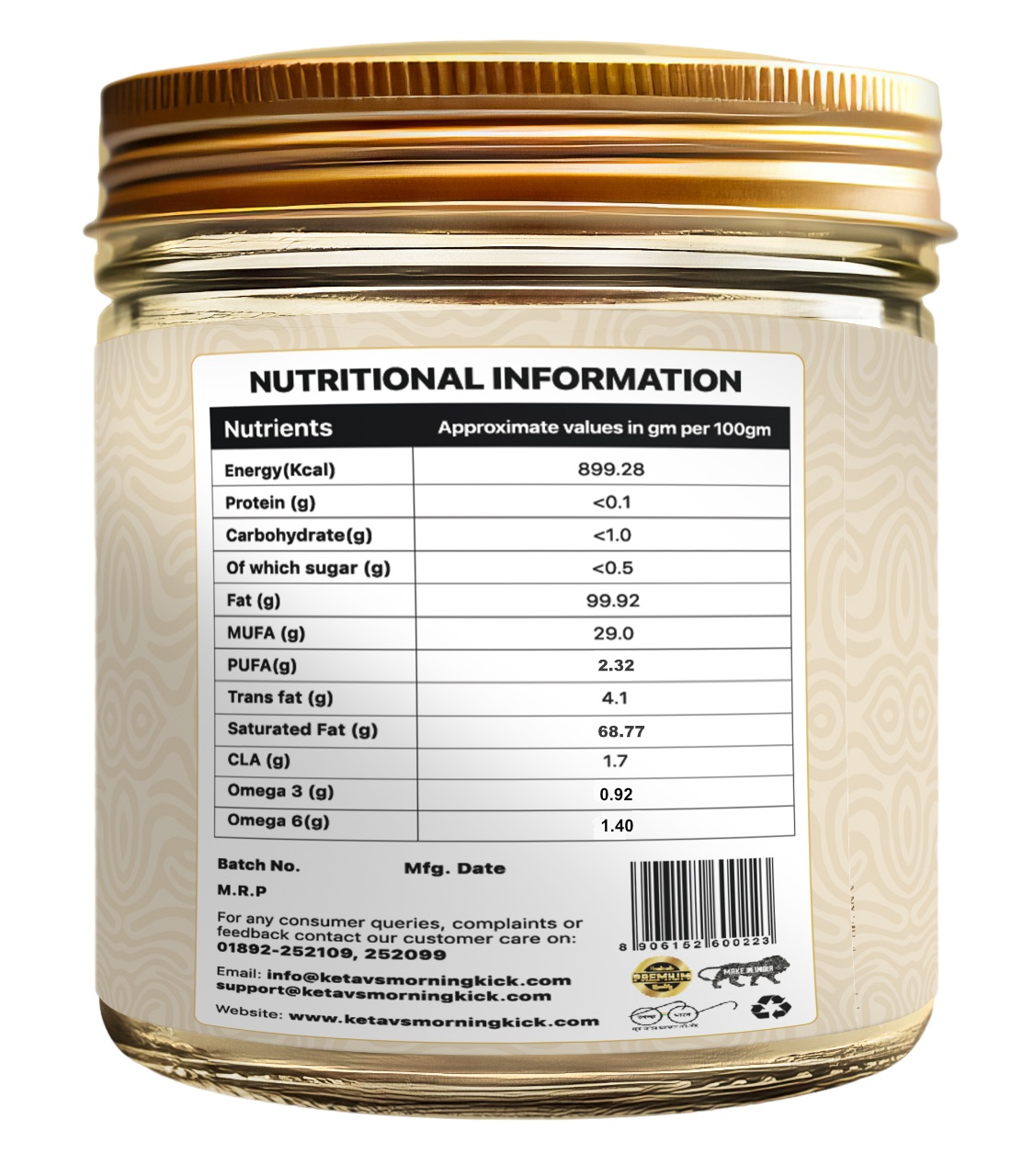 Himalayan Wild Grazed Pahari Cow Ghee A2 Certified.